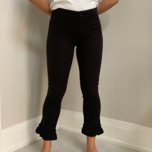 Anthropologie pants with ruffle bottoms